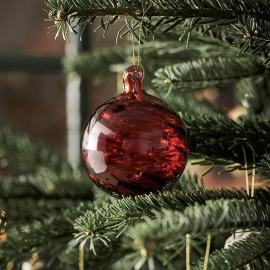 Red-hand blown glass-Bauble