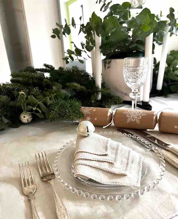 Pines and Co Trees and Foliage Private Events supply Table_adorned_with_festive_foliage_and_Eucalyptus_centerpiece_for_Christmas_celebration