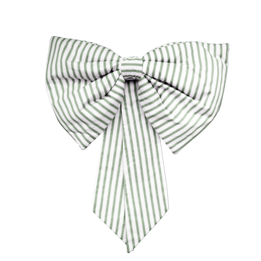Oversized green stripe bow