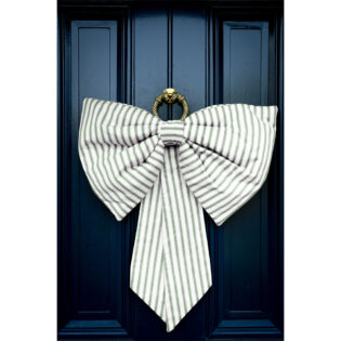 Oversized Green Stripe Bow 4 Oversized Green Stripe Bow 4