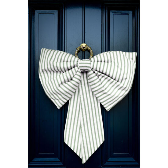 Oversized Green Stripe Bow 4