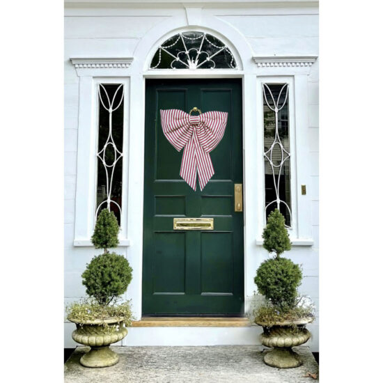 Oversized Red Stripe Bow 6