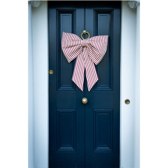 Oversized Red Stripe Bow 3